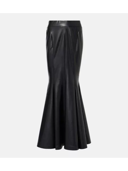 Maksi spódnica skórzana Norma Kamali czarna