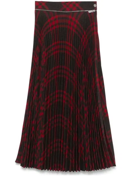 Fusta plisata Burberry în carouri plisată gri