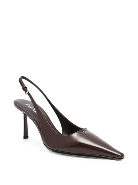 Pantofi cu toc Prada slingback maro