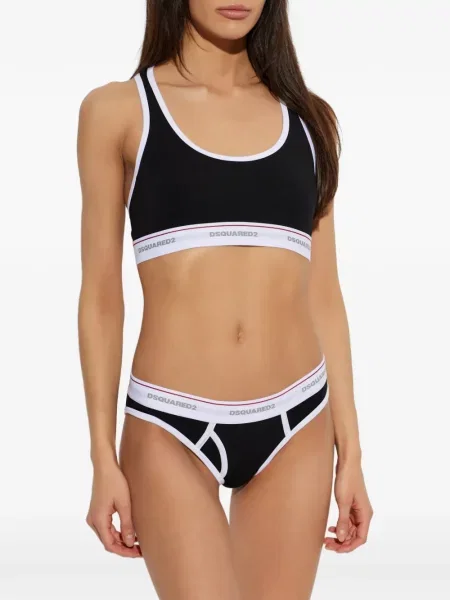 Sutien bralette Dsquared2 cu autograf negru