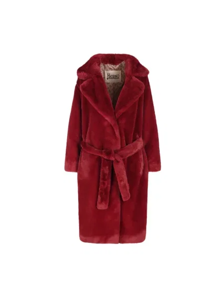 Sztuczne futro futro Herno czerwone