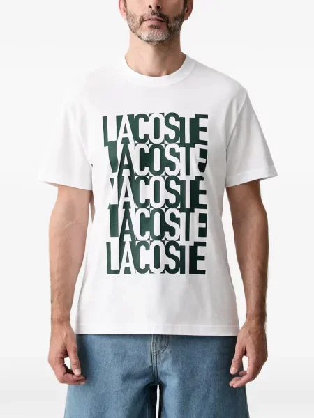 Tricou Lacoste cu imagine alb