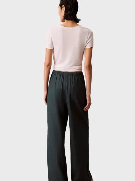 Льняные повседневные брюки Calvin Klein Jeans зеленые