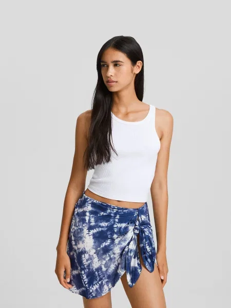Bershka Fustă albastru alb