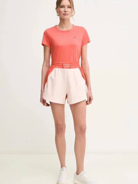 Однотонные шорты Boss с высокой посадкой розовые