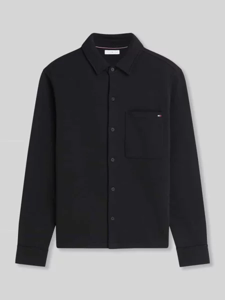 Kurtka koszulowa o kroju regular fit z czystej bawełny Tommy Hilfiger czarna