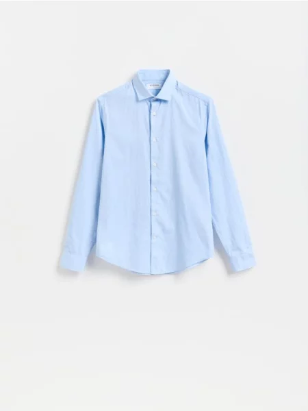 Reserved Cămașă slim fit din egiptean albastru-pal albastru