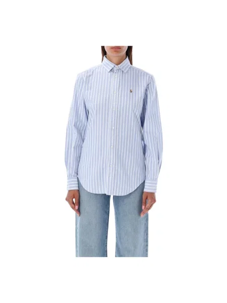 Ralph Lauren Bluzki i koszule Kobieta L Paski Koszula Oxfordzka niebieski