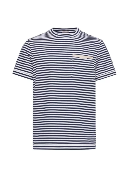Tricou Moncler cu dungi albastru