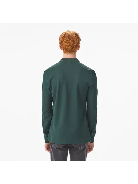 Lacoste Koszulka Polo Z Długim Rękawem Regular Fit Ciemnozielona zielony