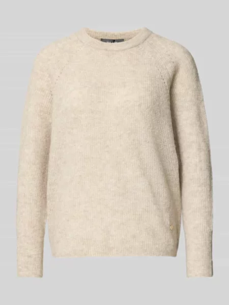 Sweter z dzianiny z okrągłym dekoltem model ‘Tammy’ Mos Mosh szary