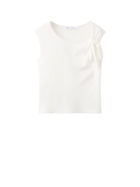 MANGO Top brodat COQUETTE' alb