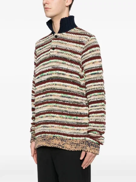 Polo Sacai cu dungi maro