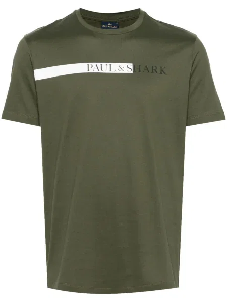 Tricou Paul & Shark cu imagine verde