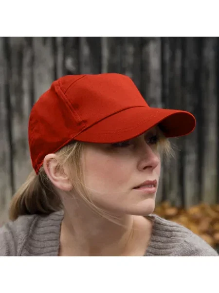 Gładka Czapka Bejsbolówka Unisex czerwona