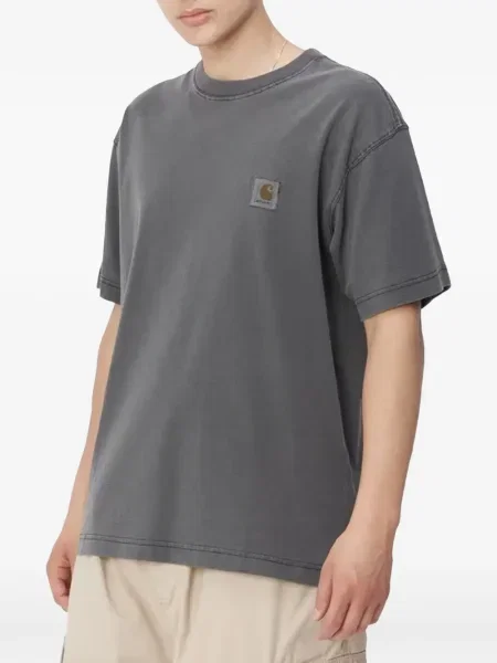Тениска Carhartt Wip с автограф сиво