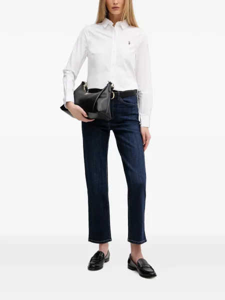 Blugi drepți Dkny cu autograf albastru