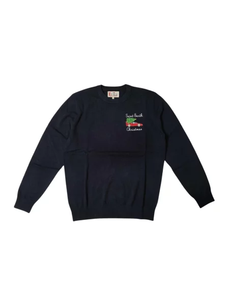 Sweter Mc2 Saint Barth wełniany niebieski
