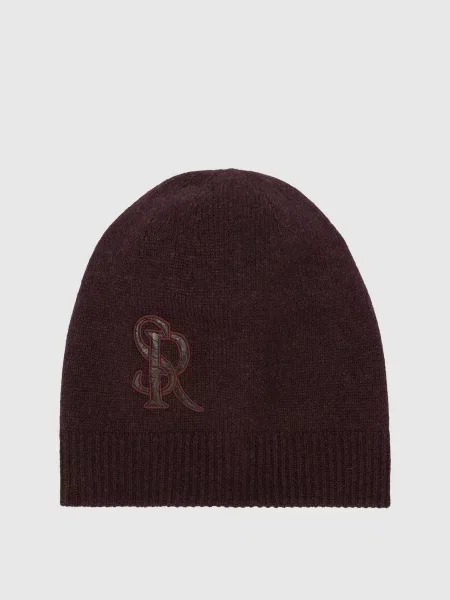 Кожаная двусторонняя шапка Stefano Ricci бордовая