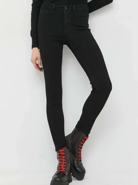 Guess jeansy SKINNY high waist czarne