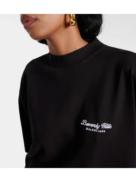 Tricou Balenciaga cu imagine din jerseu maro