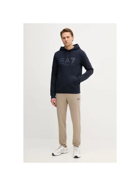 Bluza z kapturem Emporio Armani Ea7 z kapturem niebieska