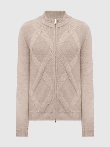 Кардиган з вовни мериноса Cashmere&whiskey бежевий