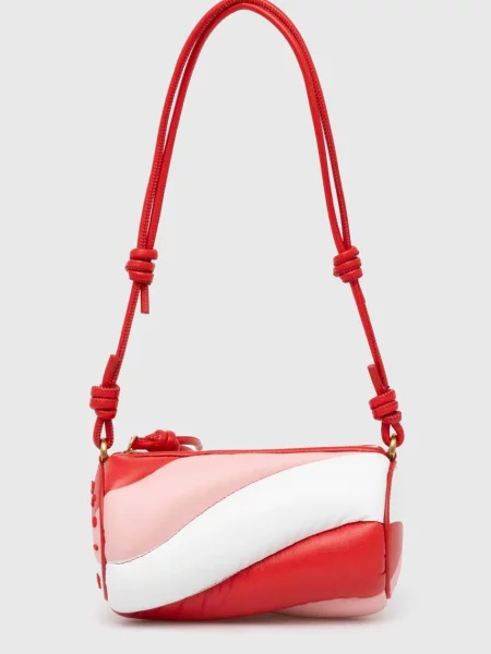 Fiorucci torebka skórzana Tricolor Leather Mini Mella Bag czerwony