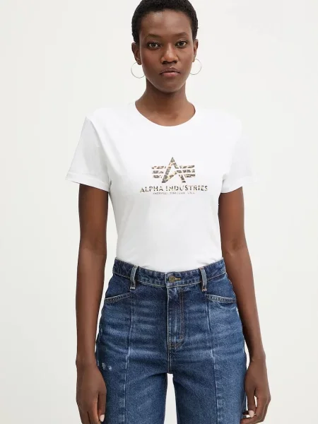 Alpha Industries tričko Basic BL Mirror Leo W bílé
