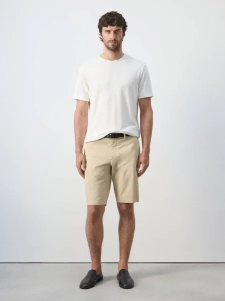 Bermudy chinosy slim fit z bawełny Mężczyzna 44 MANGO MAN beżowy