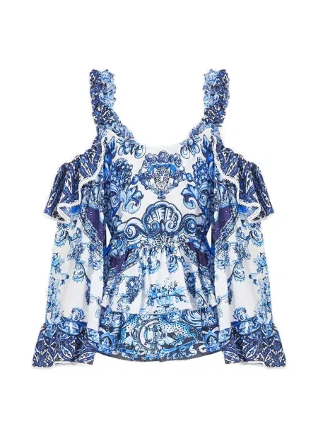 Bluză Camilla cu volane alb