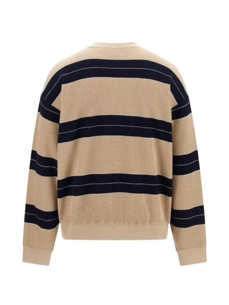Hanorac Guess cu broderie cu dungi maro