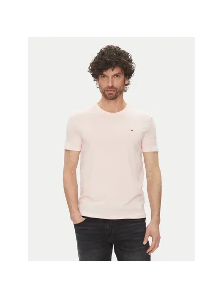 Tommy Jeans Póló Slim Fit rózsaszín