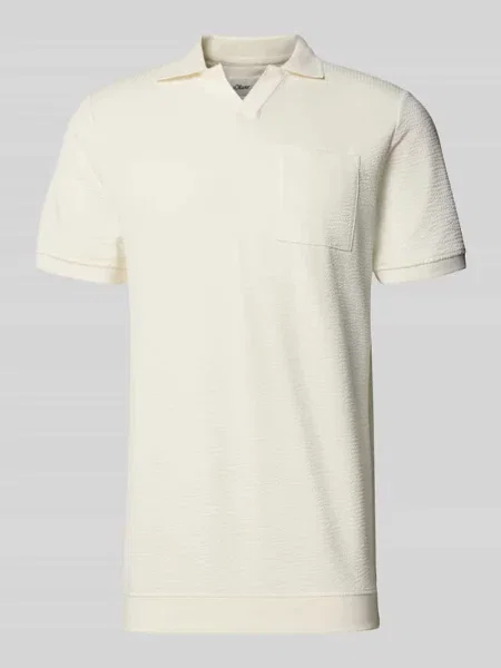 Koszulka polo o kroju regular fit z mieszanki bawełny S.oliver Red Label biała