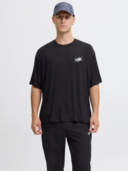 JACK & JONES Tričko JCOCNZ BERLIN čierna biela