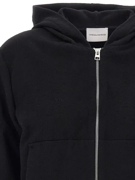 Περικομμένο hoodie 7 For All Mankind μαύρο