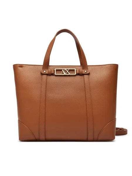 Shopper kabelka Armani Exchange z ekologickej kože hnedá