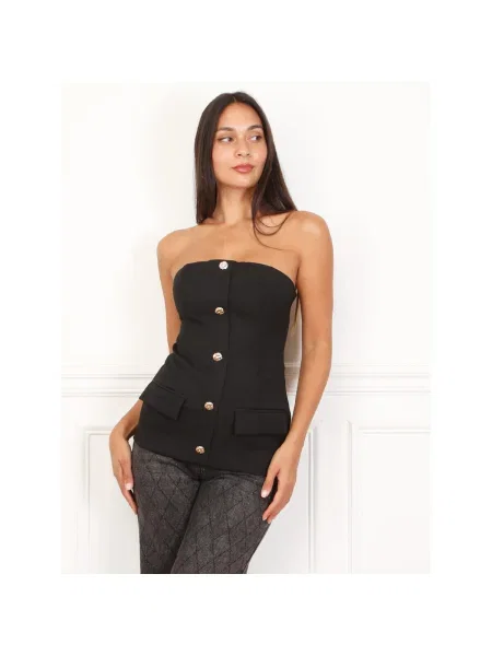 Top La Modeuse negru