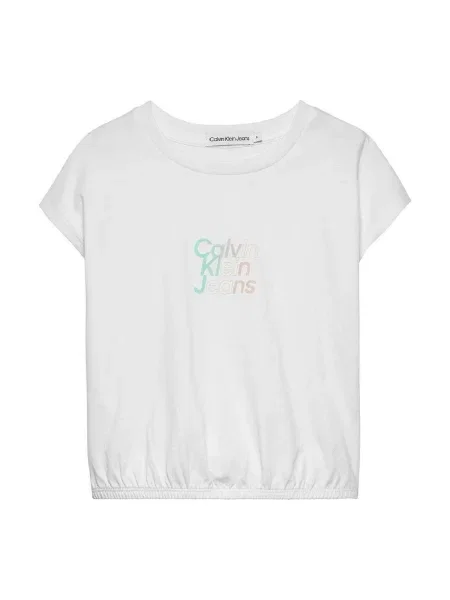 Gyerek denim ruha Calvin Klein Jeans fehér