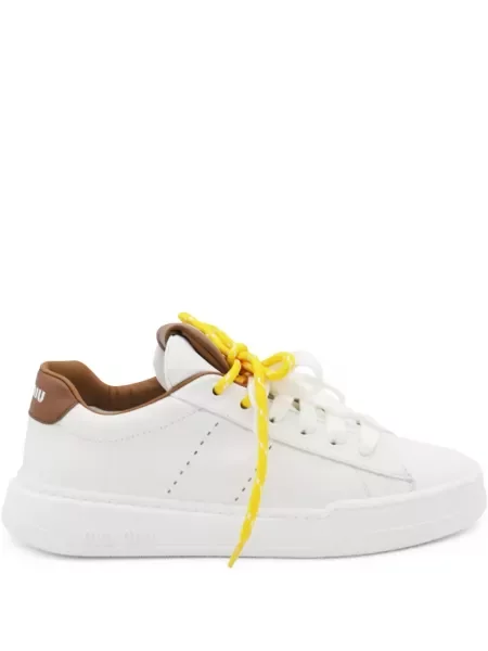 Sneakerși Miu Miu din piele chunky alb