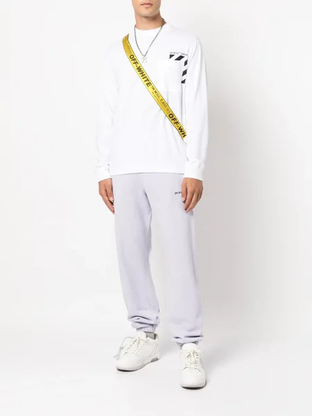 Dryžuotos raštuotos kelnės Off-white balta