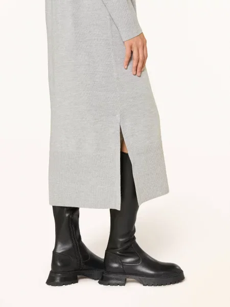 Boss Sukienka Z Dzianiny Fagliatelle grau