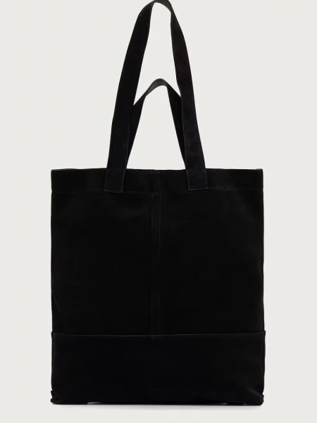 AllSaints taška semišová CASSIUS N/S TOTE černá