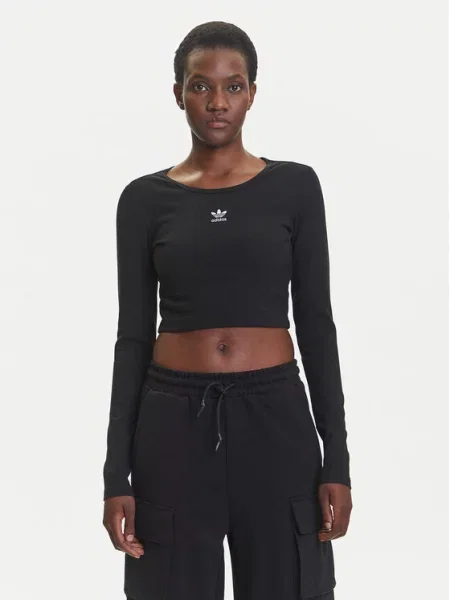 Adidas Bluzka Essentials Ribbed czarny
