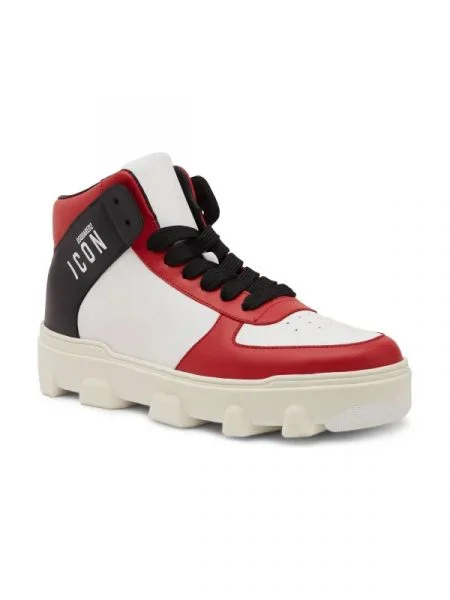 De piele sneakers alb