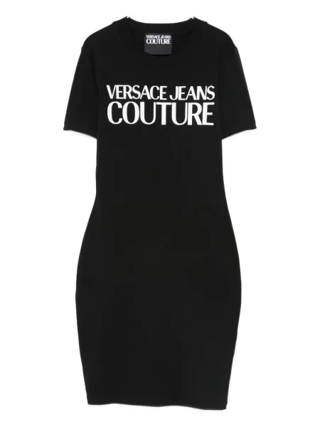 Костюм дънкова рокля Versace Jeans Couture с принт черно