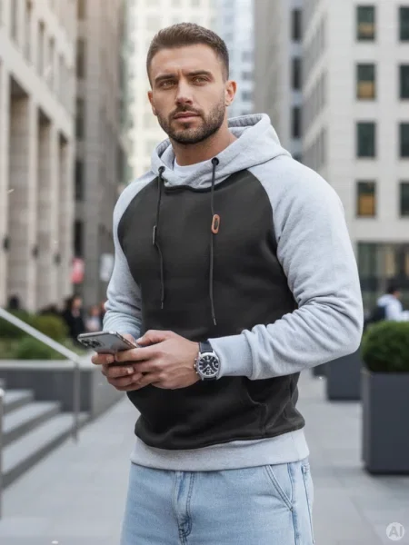 Bluza z bawełną i z kapturem Dstreet czarna