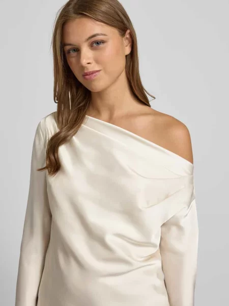 Bluzka o kroju regular fit na jedno ramię model ‘HASBRIN’ Lauren Ralph Lauren beżowa