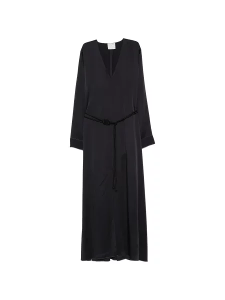 Cu centură rochie maxi Forte_forte cu decolteu în V albastru