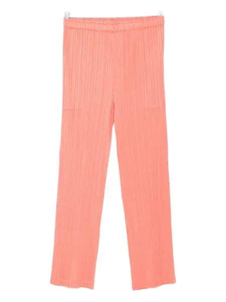 Pantaloni Pleats Please Issey Miyake portocaliu